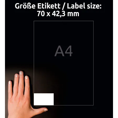 Avery Zweckform 3652 Universal-Etiketten,A4 mit ultragrip,Adressaufkleber 70 x 42,3 mm, 100 Bogen/2.100 Etiketten, weiß