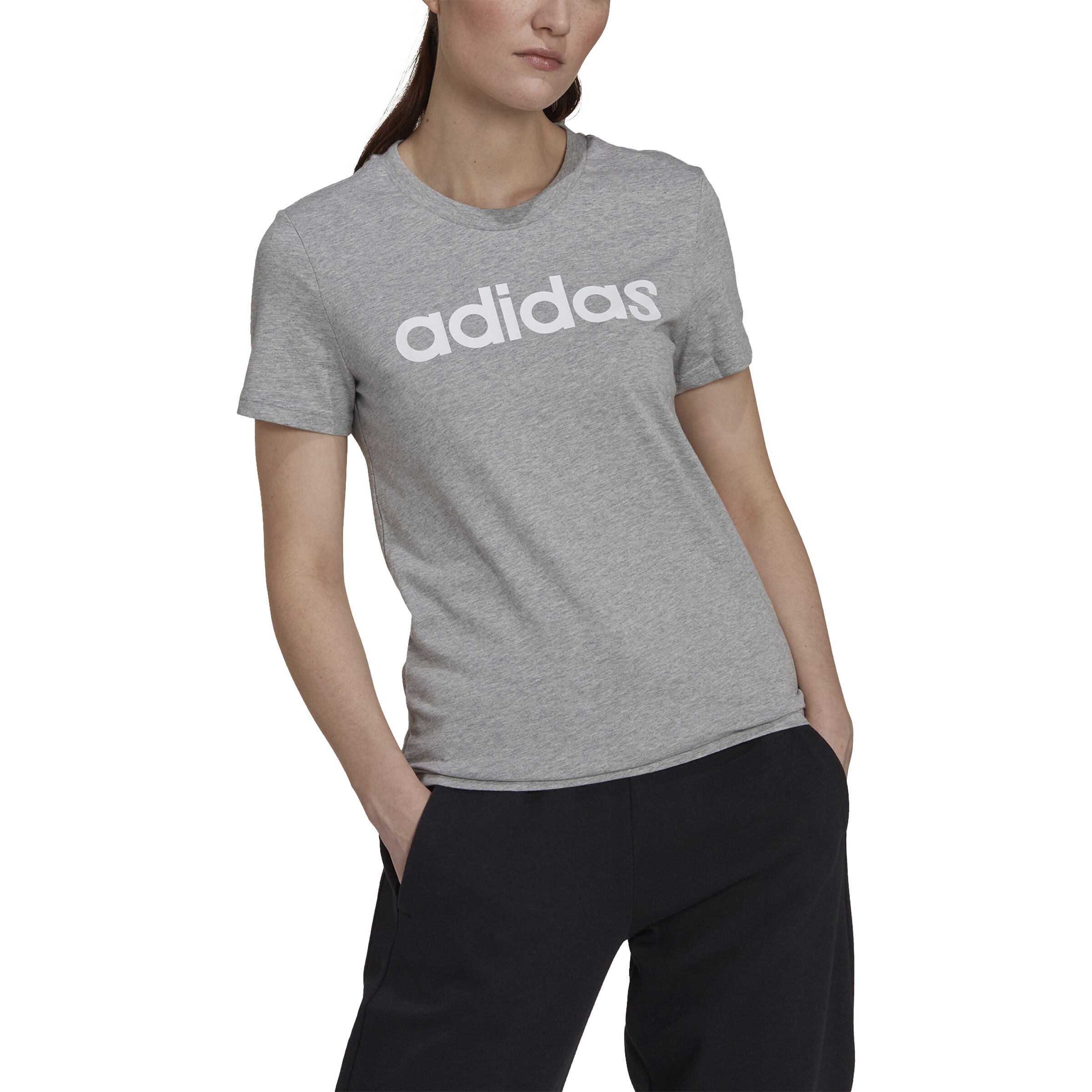 adidas Linear T-shirt Femmes - Gris