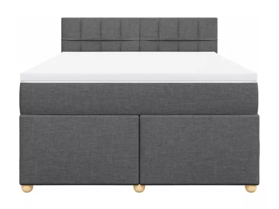 Sommier à lattes de lit avec matelas Gris foncé 140x190cm Tissu