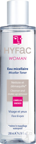 Hyfac Woman Eau Micellaire Nettoyante Et Démaquillante Visage Et Yeux Waterproof Flacon 200ml