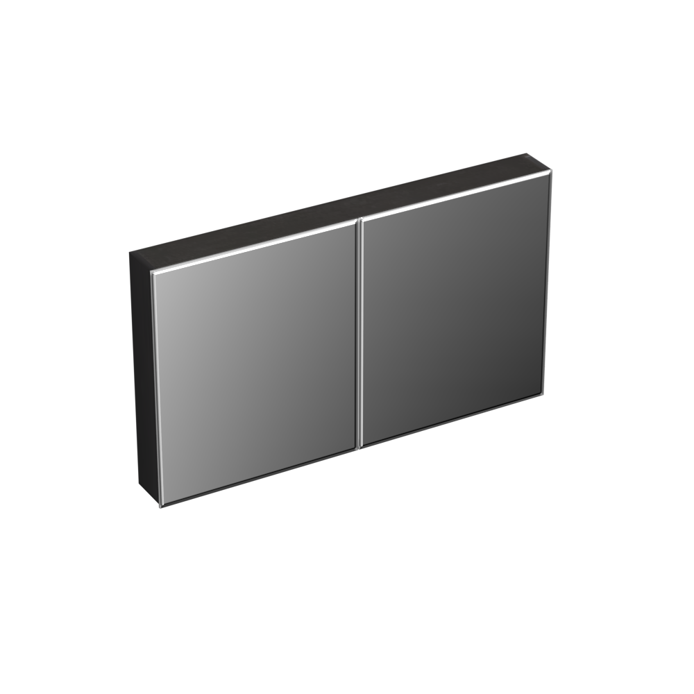 Forzalaqua Uni spiegelkast 120x70cm met 2 deuren black oiled
