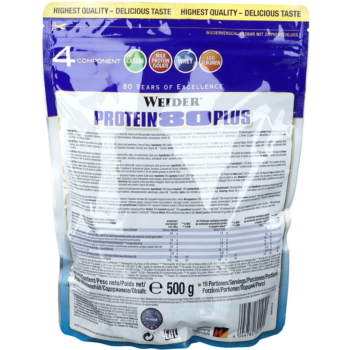 Weider Protein 80 Plus, Kokosnuss, Pulver
