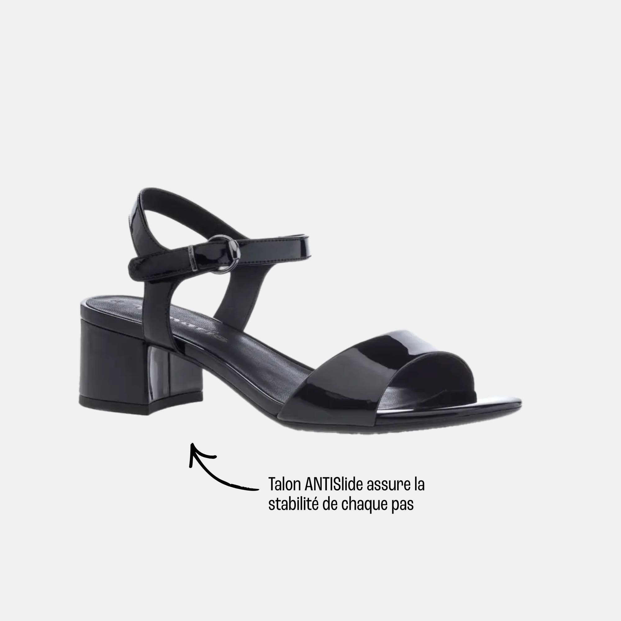 Nu-pieds Femme noir vernis