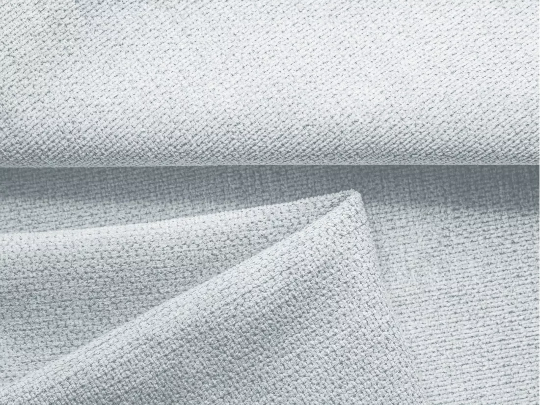 Canapé d'angle panoramique convertible en tissu chenille - bleu clair - KAILA