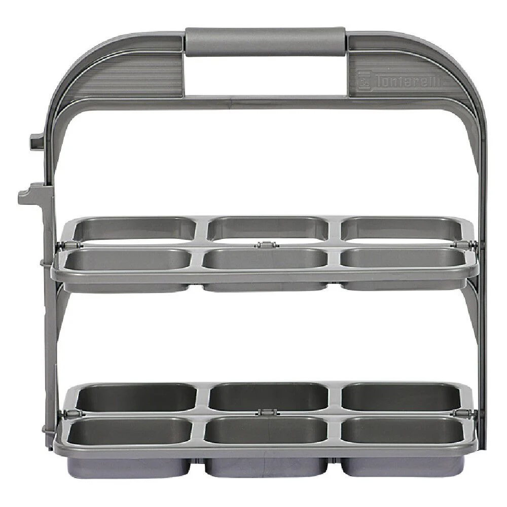 Range bouteille pliable gris 6 emplacements