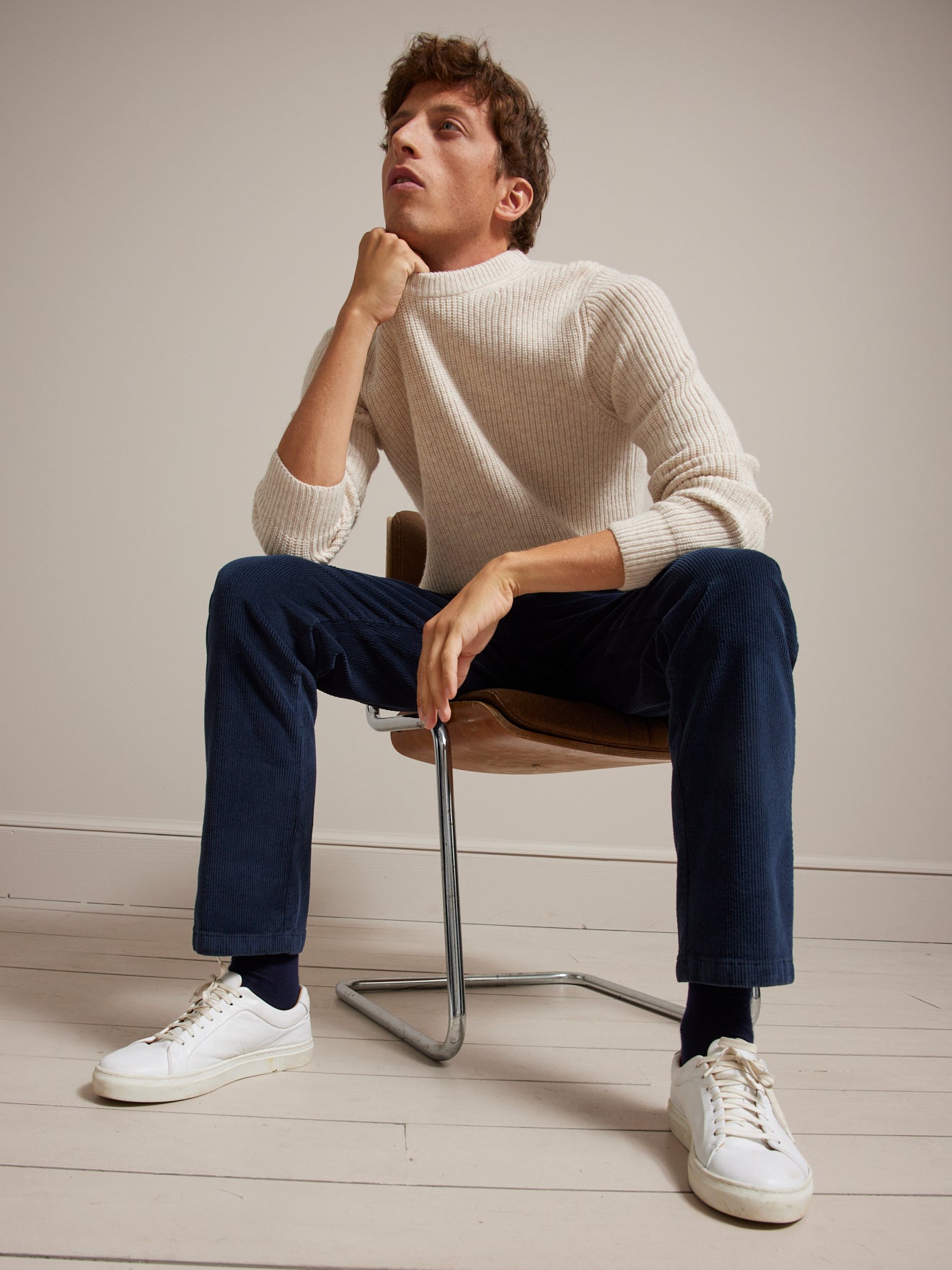 Pantalon taille élastiquée velours grosses côtes homme
