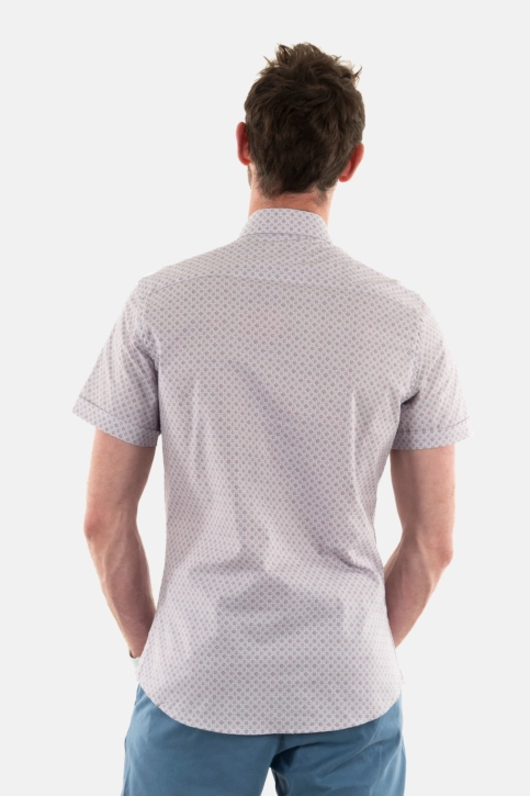 Chemise manches courtes Benson & Cherry luzmancourt blanc rose