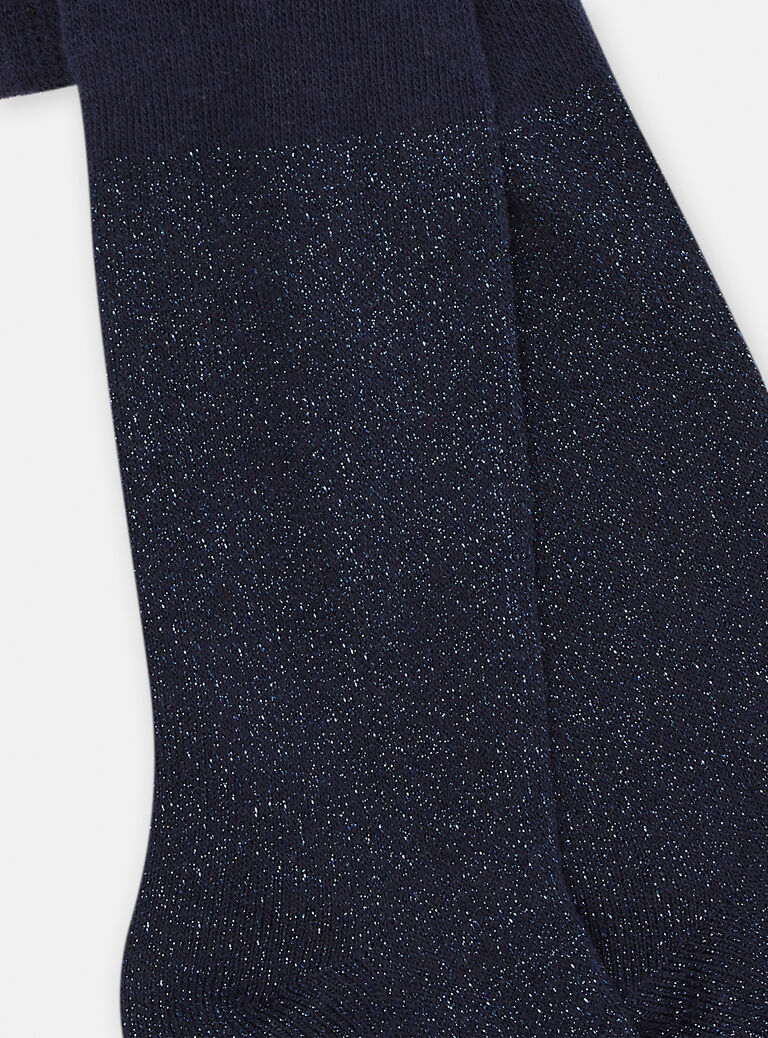 Collants bleu marine en lurex bébé fille