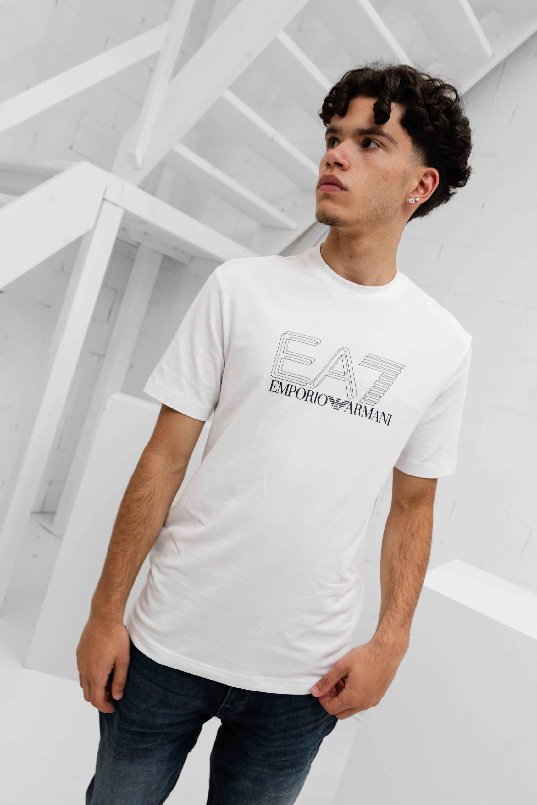 EA7 Emporio Armani 7M001308 T-Shirt Heren Wit