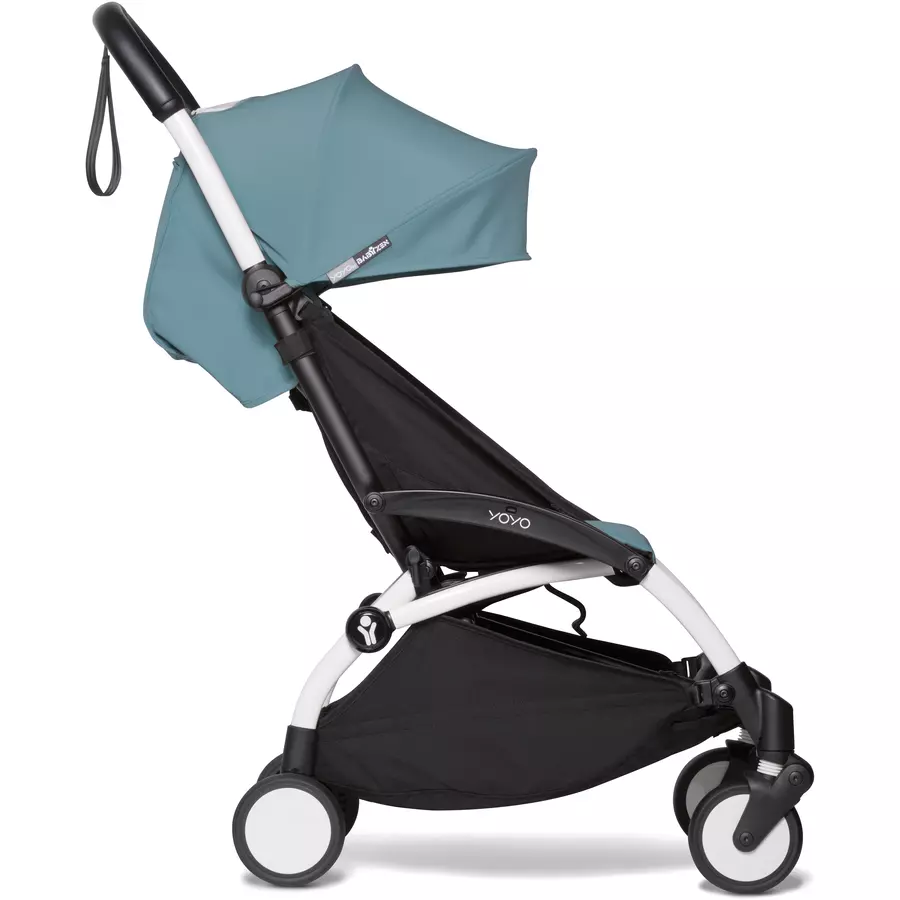 BABYZEN Kinderwagen YOYO2 6+ White mit Textilset Aqua und Backpack YOYO Black