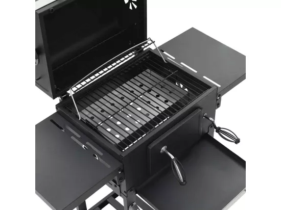 Gril de barbecue au charbon de bois et étagère inférieure Noir