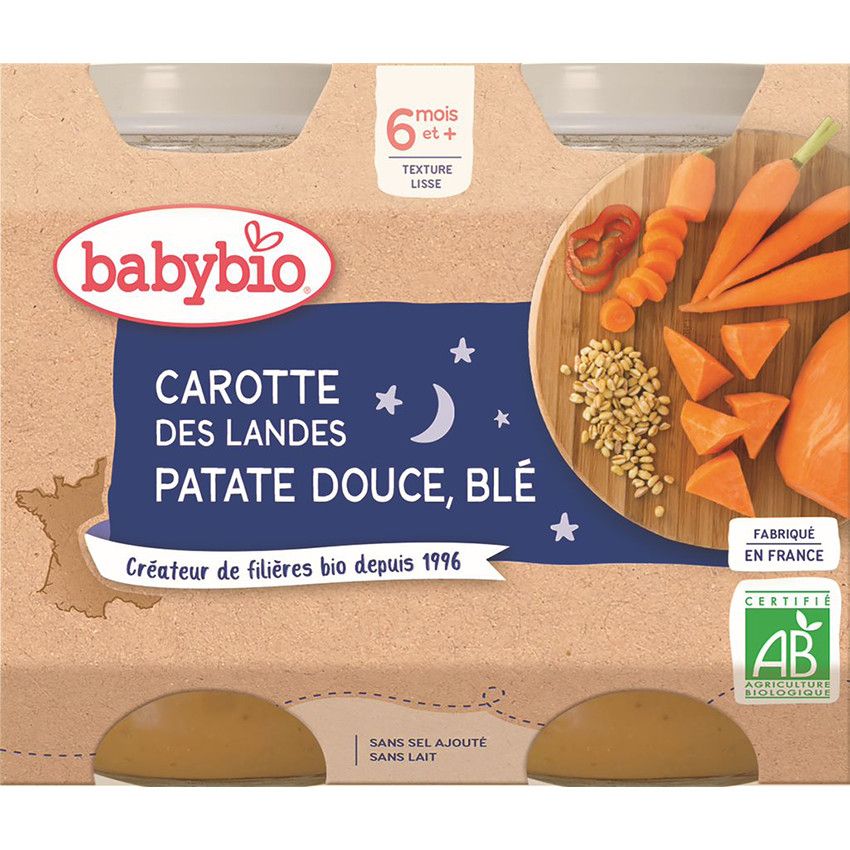 Petits pots de Carotte et Patate Douce 2x200g - Doré