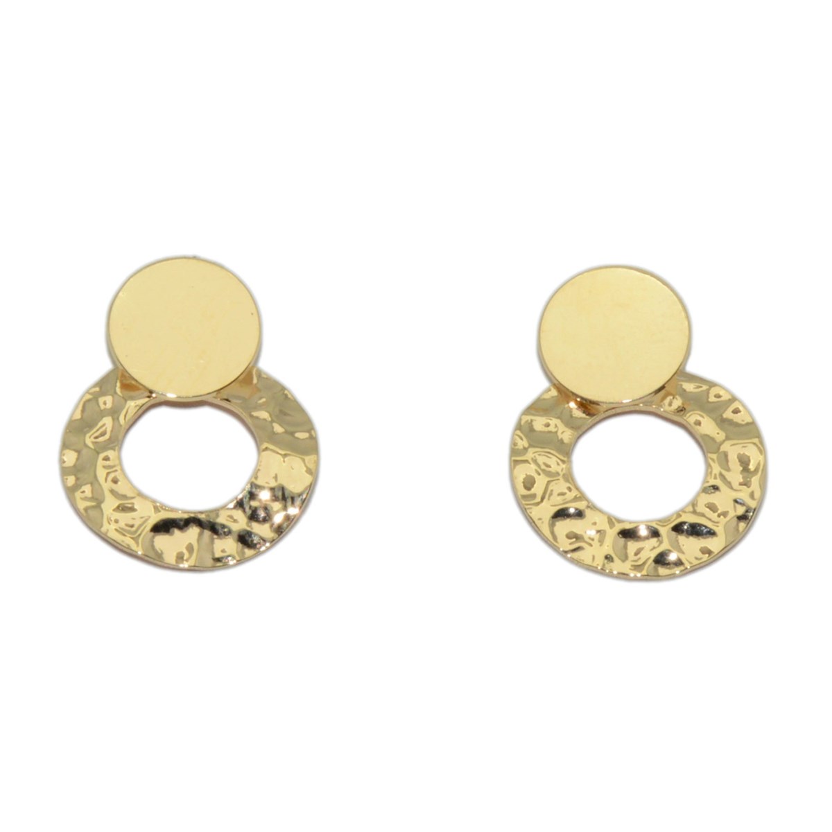 Boucles d'oreilles Brillaxis cercles martelés or