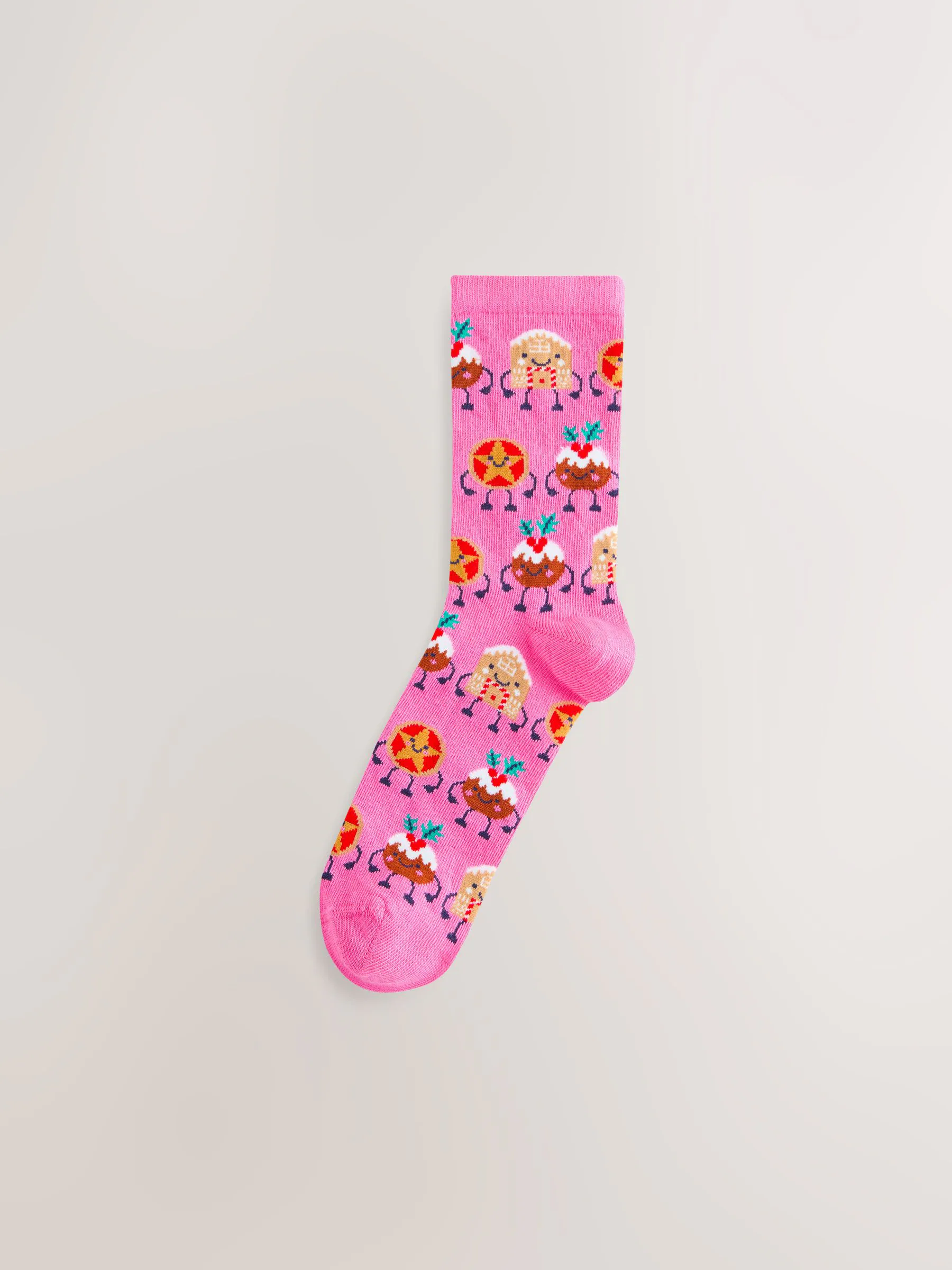 Vrolijke kerstpudding - 1 Pack Ankle Socks in a Gift Box