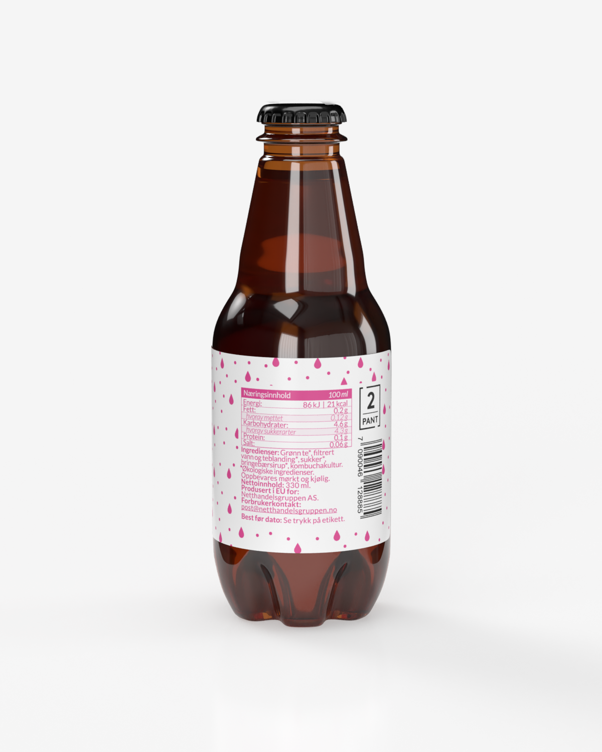 SunnRask Økologisk Kombucha Raspberry 330ml