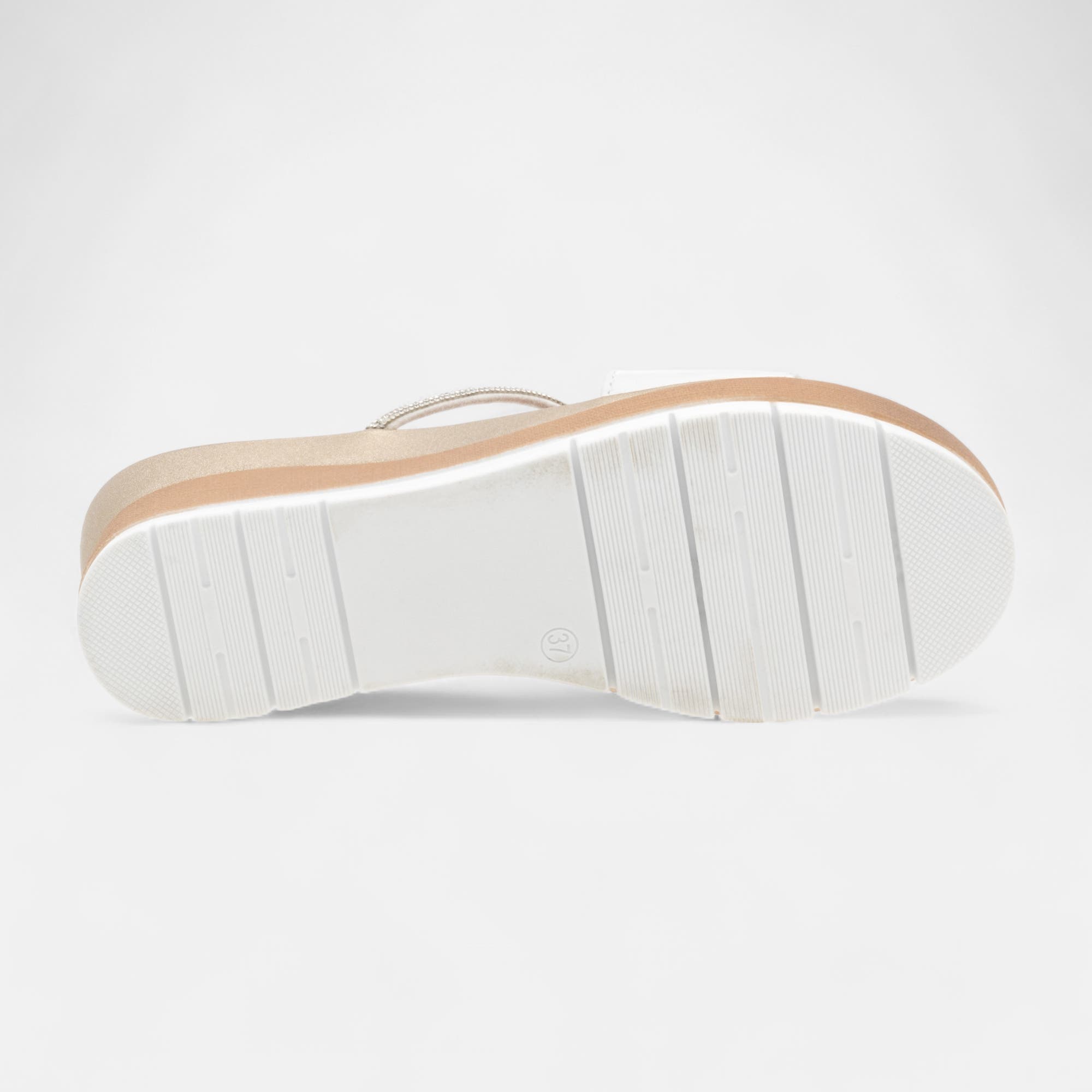 Mules à talon compensé Femme en cuir blanc