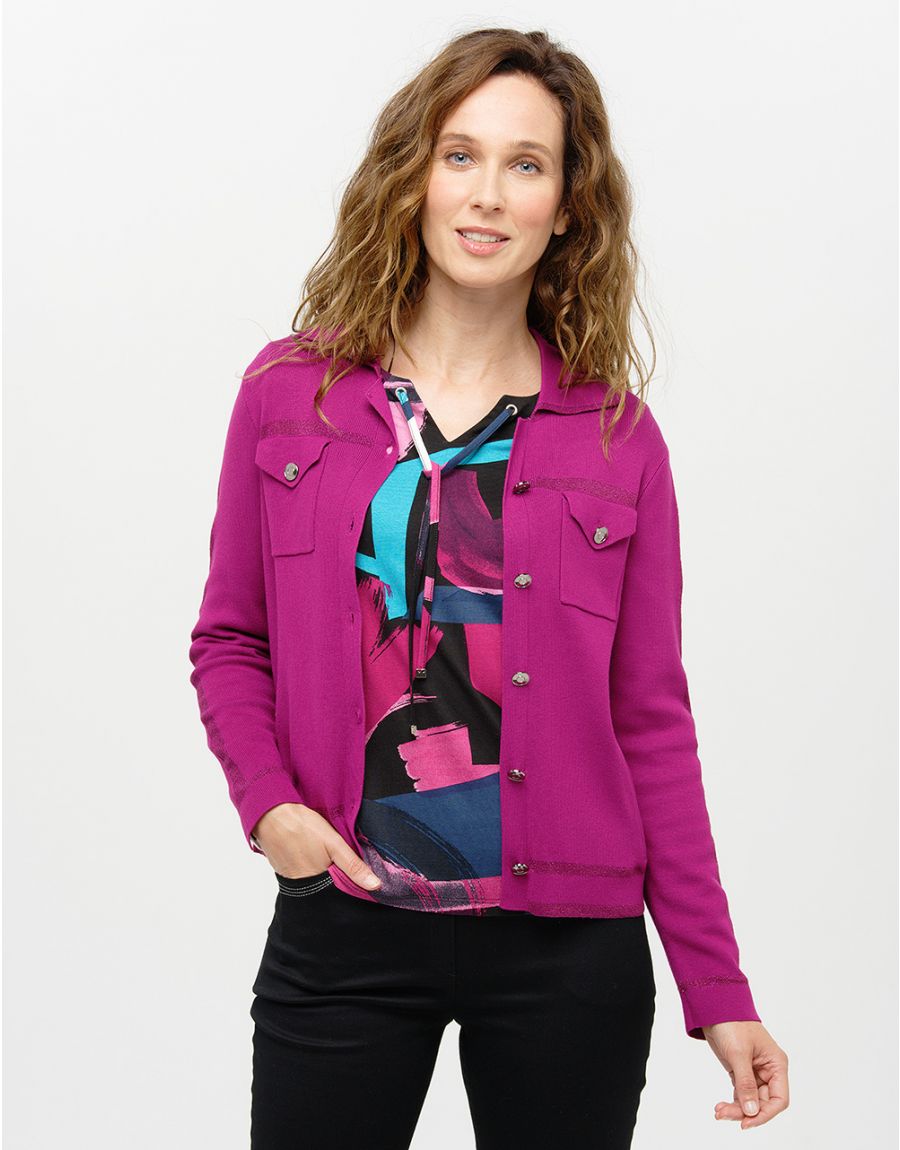 Gilet irisé prune