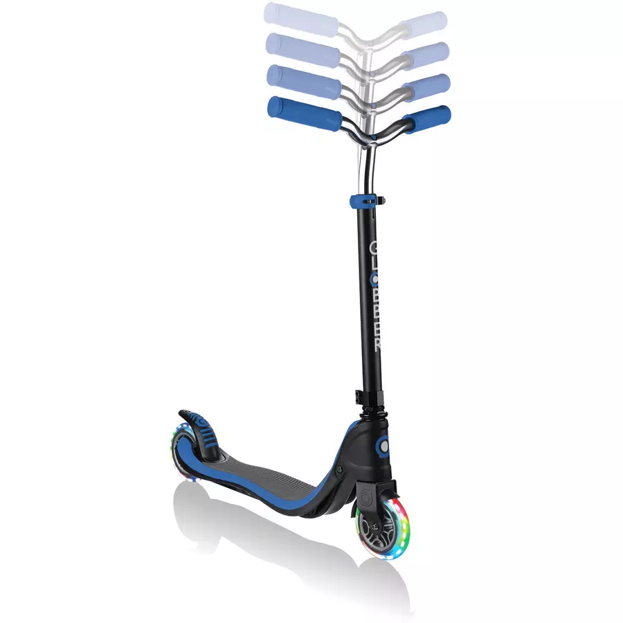 GLOBBER Scooter FLOW 125 LIGHTS, navy-blue, mit Leuchtrollen