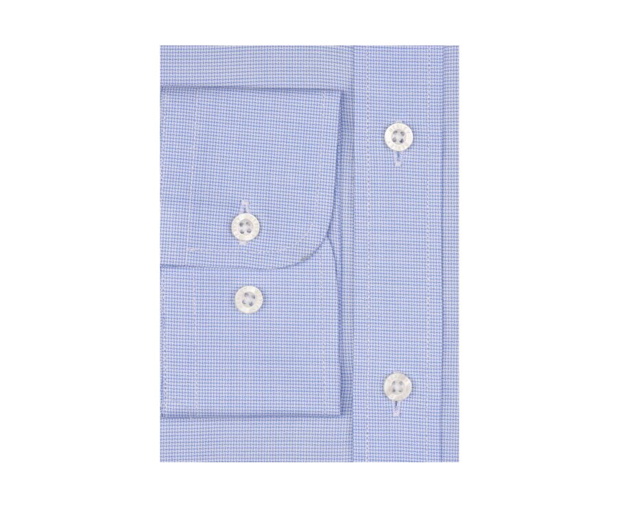 Chemise coton bleue et blanche - Col français - GERMAIN