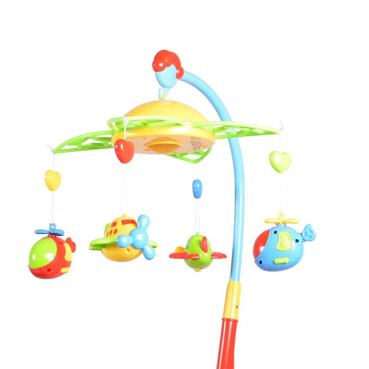 Moni Musikmobile 81005, drehbares Mobile, mit Spielzeug, Musik- u. Lichtfunktion