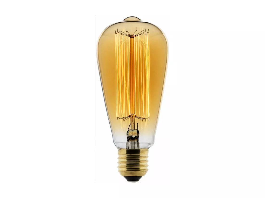 Ampoule déco filament carbone Edison 25W E27 2700K - Blanc chaud - Zenitech