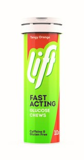 Lift Fast Acting Glucose Kauwtabletten - Sinaasappel 10TB