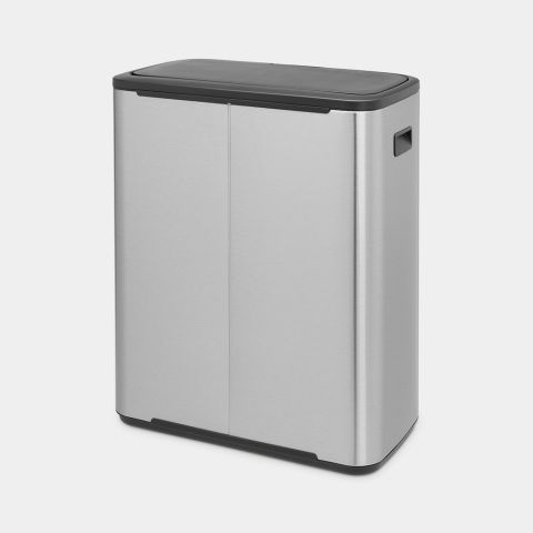 Bo Touch Bin, met 2 binnenemmers, 2 x 30 liter - Matt Steel Fingerprin