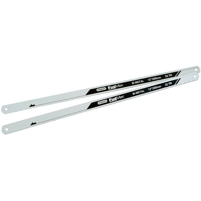 Lame de scie à métaux bi-métal Stanley Fatmax, 12 dents/cm - Lot de 2