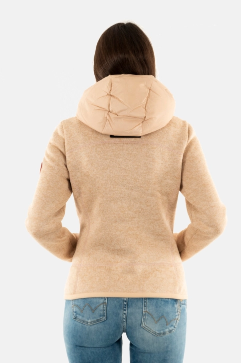Gilets sans manche superdry hooded storm knit hybrid 2wv frappe beige