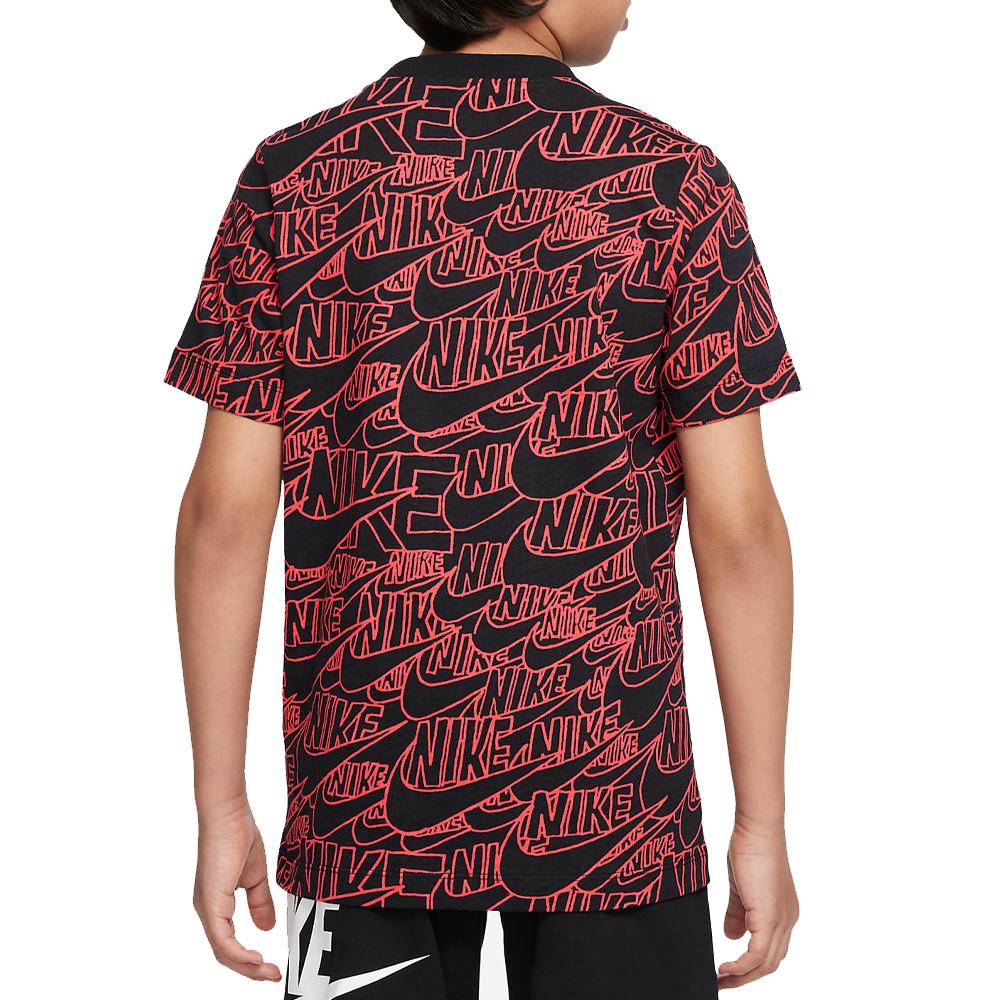 Nike T-shirt Noir/Rouge Garçon Nike Aop