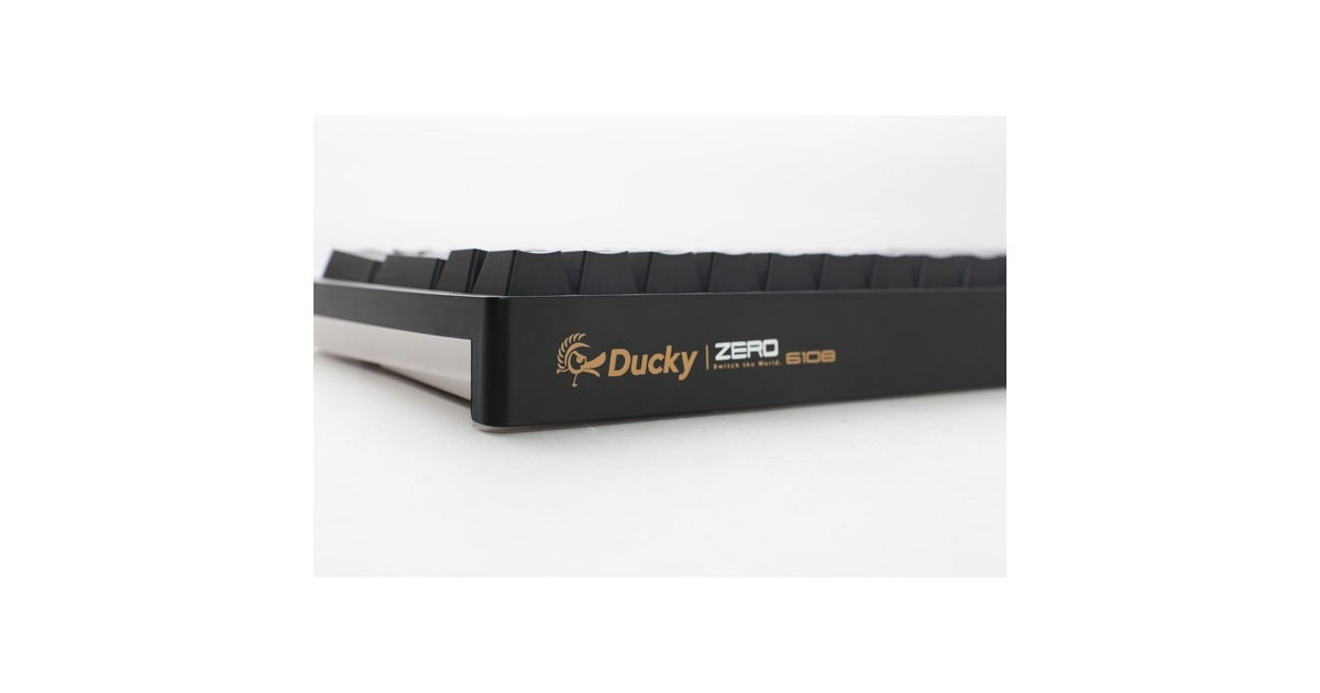 DuckyZero 6108 Classic Black, gaming toetsenbord  (Zwart/wit, US lay-out, Cherry MX2A Brown, RGB leds, Double-shot PBT, hot swap, 2.4GHz | Bluetooth | USB-C)