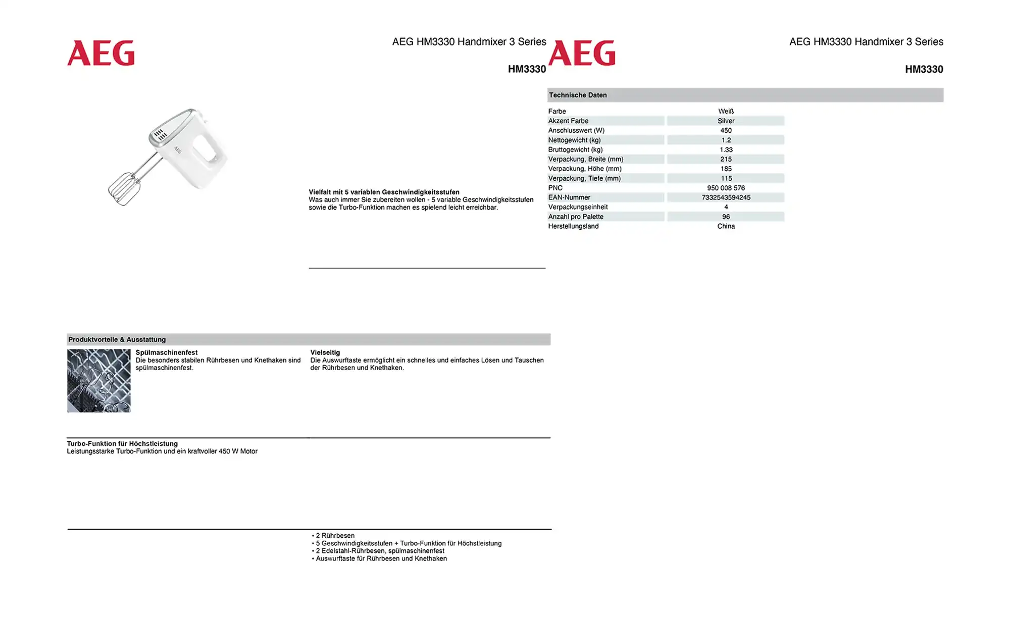 AEG Handmixer HM3330