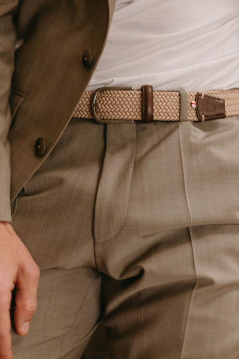 La Boucle beige heren riem