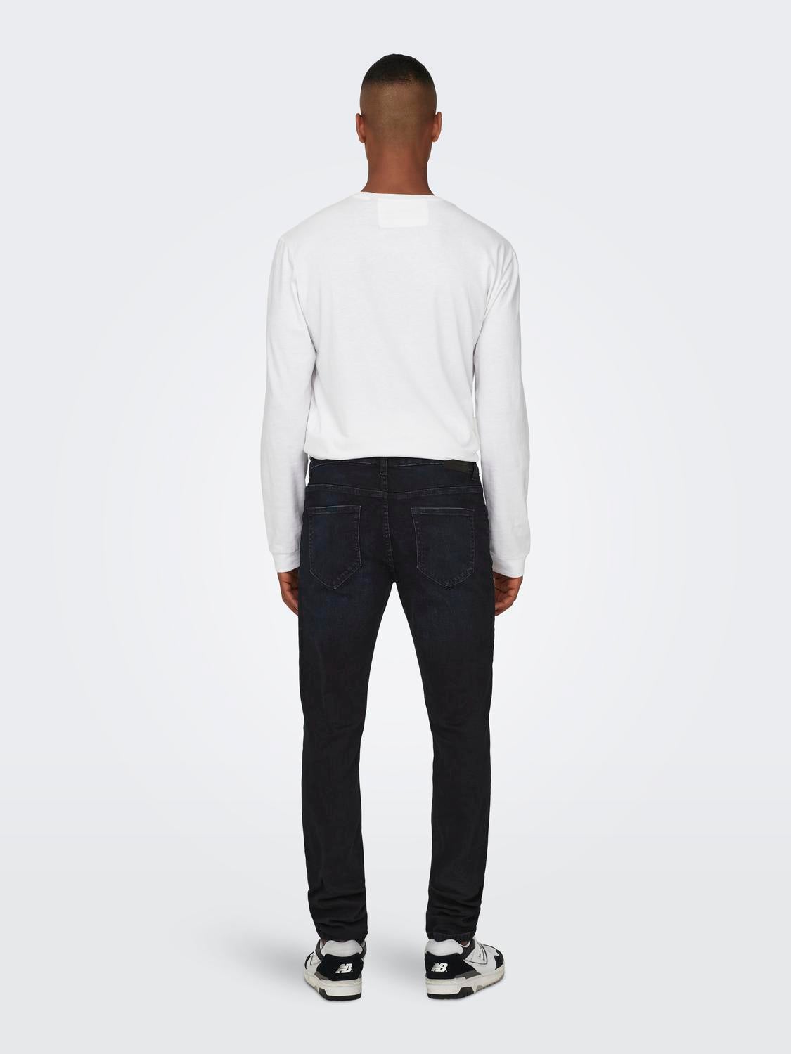ONSLOOM Mittlere Taille Slim Fit Jeans Blue Black Denim