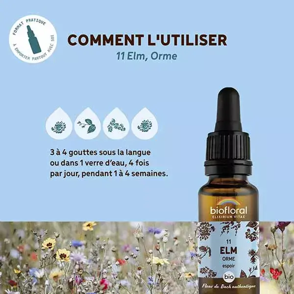 Florais de Bach Biofloral 11 - Olmo - Conta-gotas - Orgânico Demeter - 20 ml