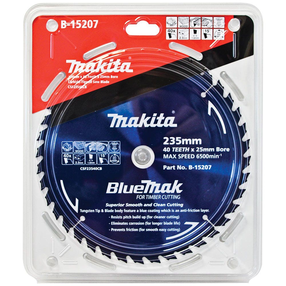 MAKITA 235mm 40T TCT Circular Saw Blade for Wood Cutting - BLUEMAK
