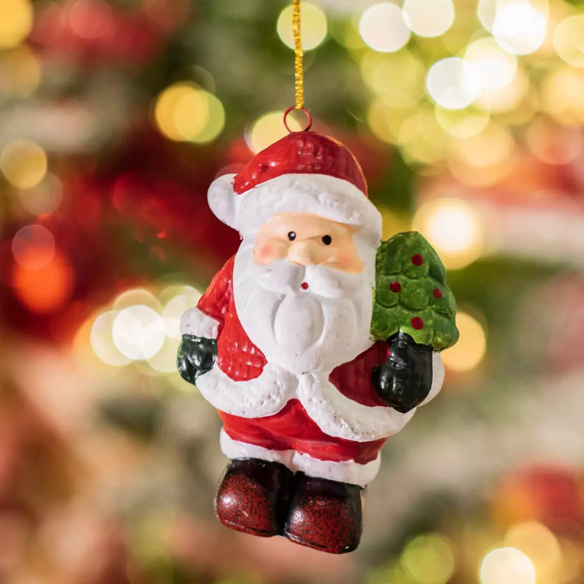 Père Noël à suspendre (H7 cm) Titouan Rouge