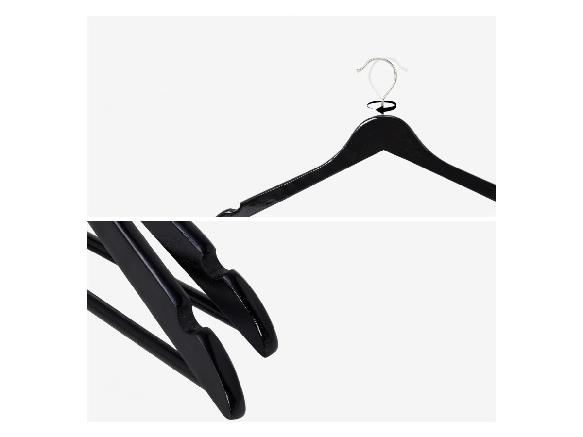 Infinity goods set van 30 houten kledinghangers - Black