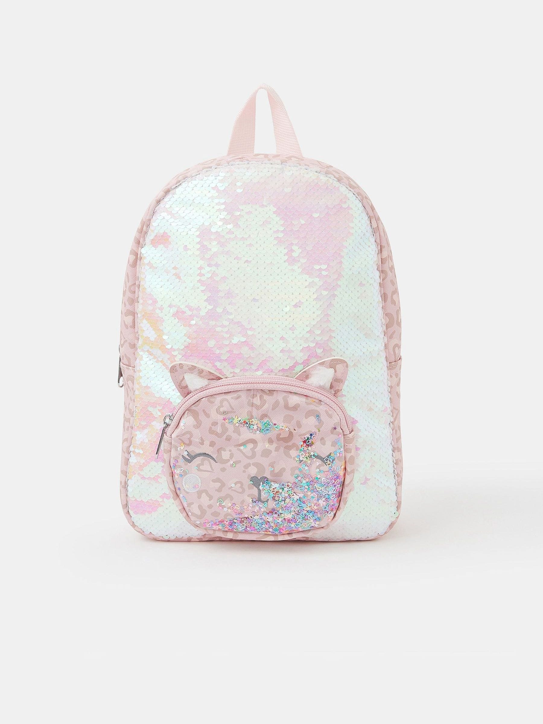 Angels By Accessorize rugzak met kattenprint en pailletten voor meisjes