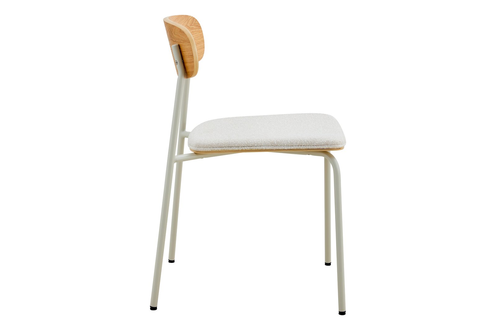 Tempo spisestol Hvitlakkert stål og beige stoff