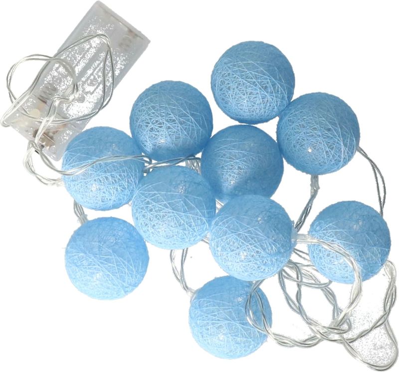 Lichtslinger - Lichtblauw - 10 LED Bollen - 200 cm