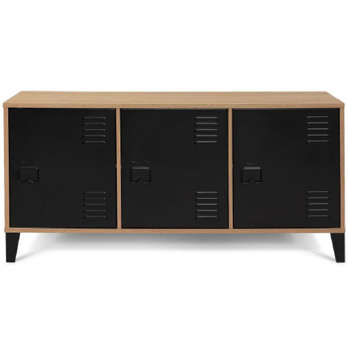 Idmarket Market Buffet ESTER - Bois/Métal Noir
