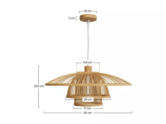 Suspension en bambou naturel et métal D50 cm - Mirabel