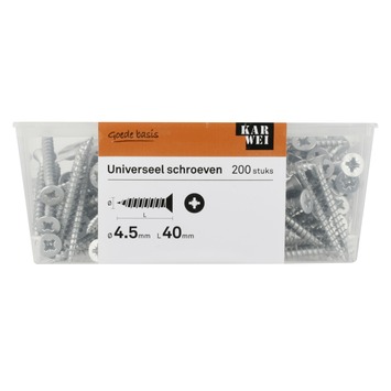 KARWEI unischroef platkop verzinkt 4,5x40 mm (200 stuks)