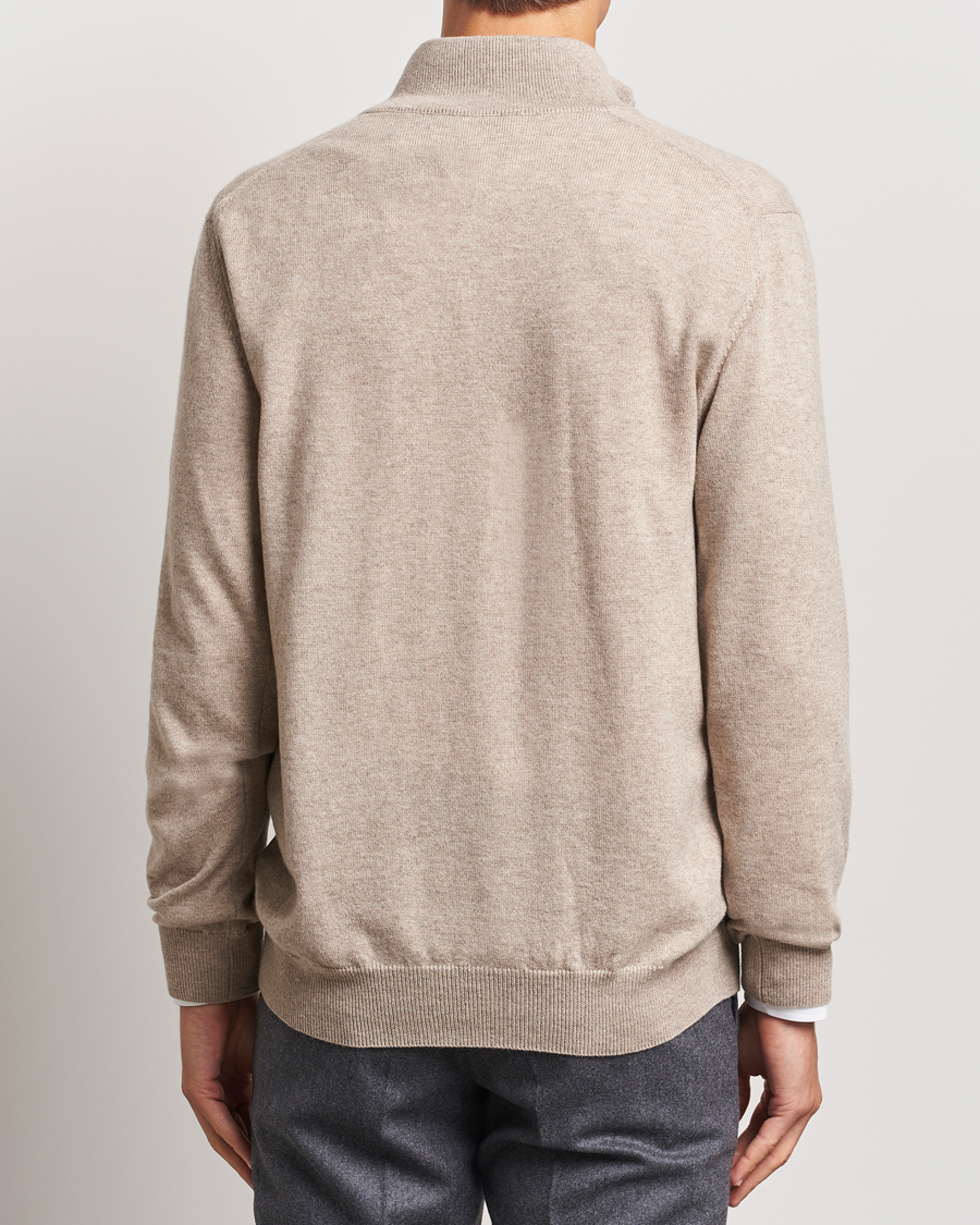 Piacenza Cashmere Cashmere Half Zip Sweater Beige