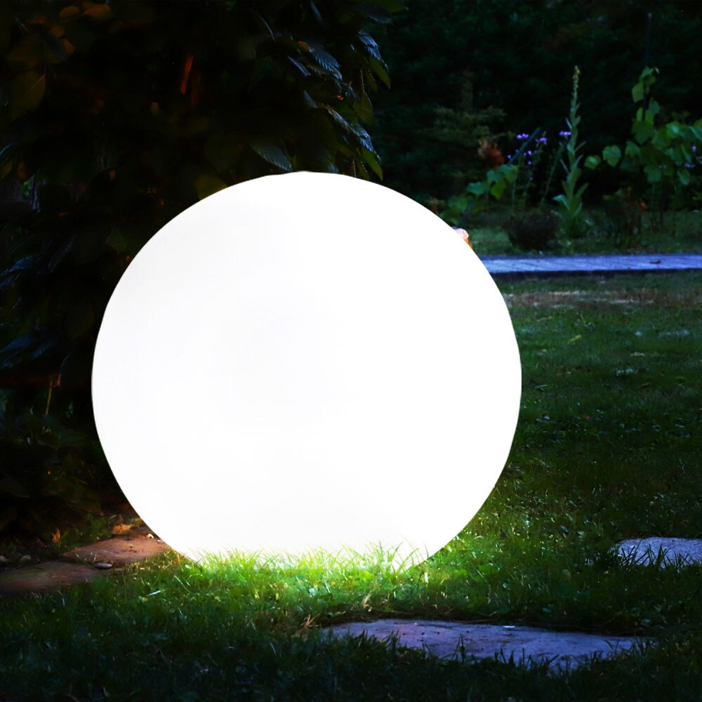 LED Solarleuchte, Kugel weiß, DM 15 cm, H42,5 cm