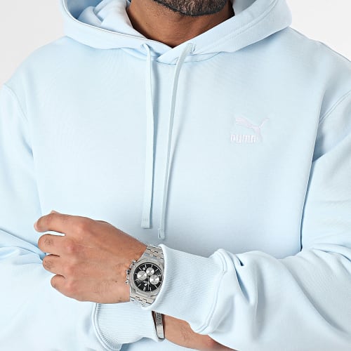 Sweat Capuche Classics Small Logo 535596 Bleu Clair
