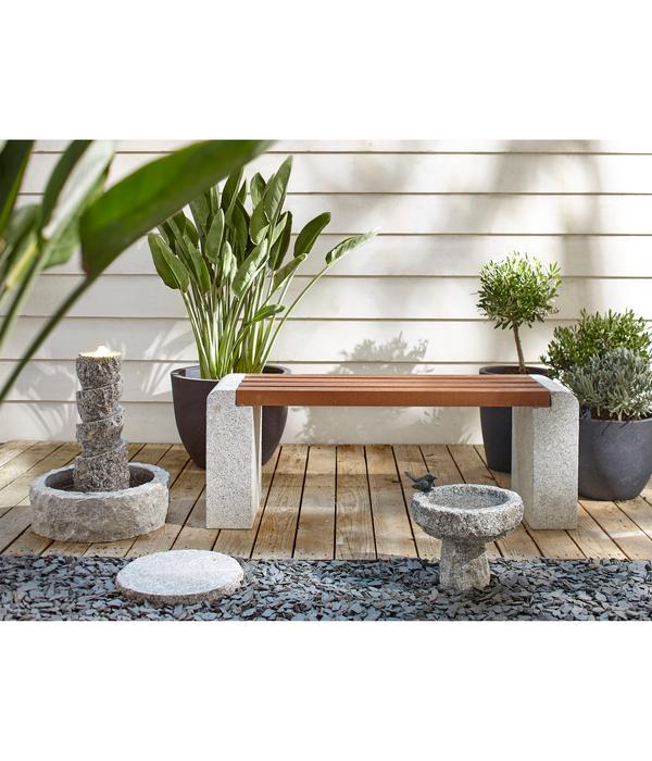 Dehner Granit-Gartenbank, ca. B120/H45/T35 cm,