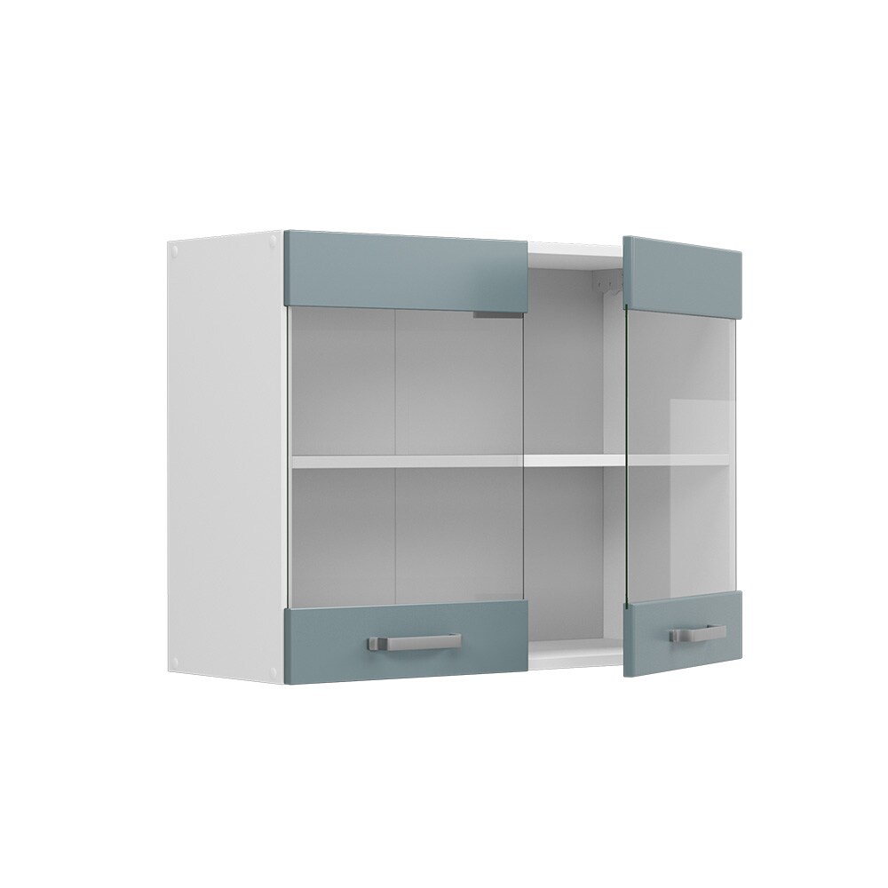 Vicco Glashängeschrank Küchenschrank R-Line Solid Weiß Blau Grau 80 cm modern