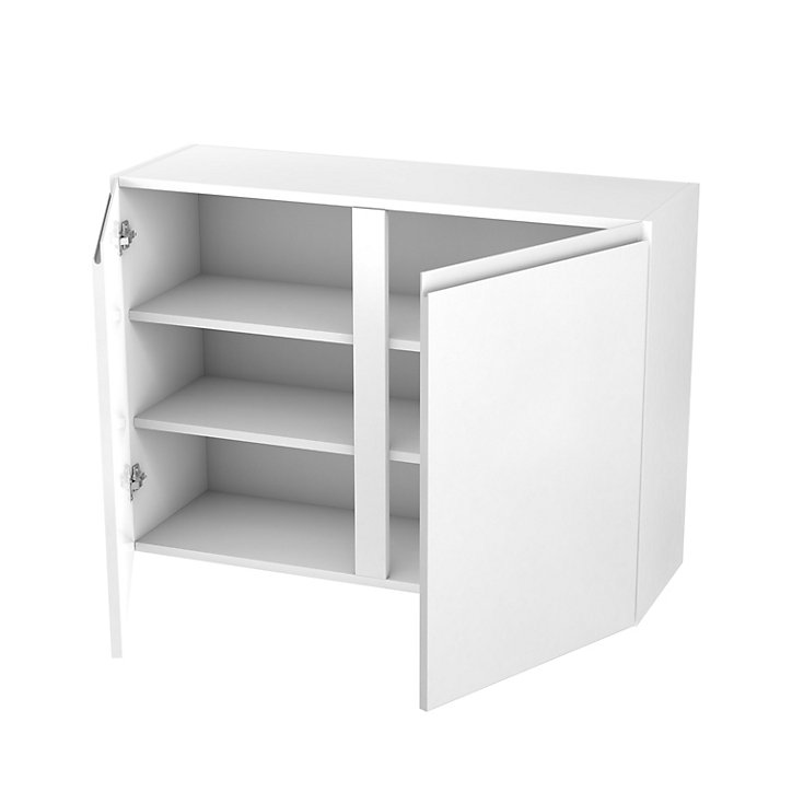 Meuble haut de cuisine avec 2 portes GoodHome Garcinia blanc brillant L. 100 x H. 72 cm